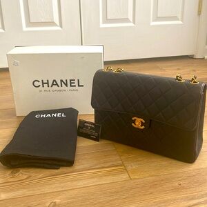 Chanel Lambskin Single Flap Jumbo with 24K Gold Dipped Hardware